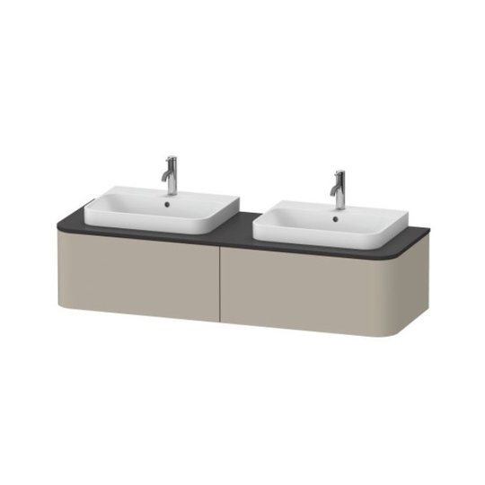 Тумба підвісна на 2 раковини 160х55 см Duravit Happy D. 2 Plus, сіро-коричневий (HP4946B6060) Duravit Тумби