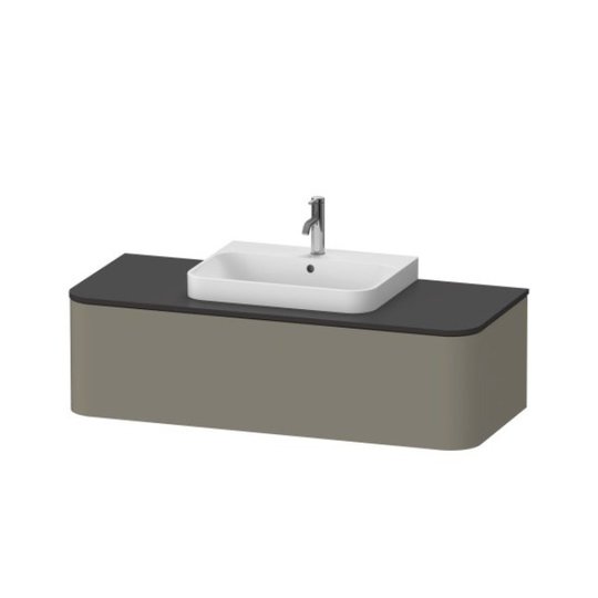 Тумба подвесная под раковину в центре 130х55 см Duravit Happy D.2 Plus, серый камень (HP4942M9292) Duravit Тумбы