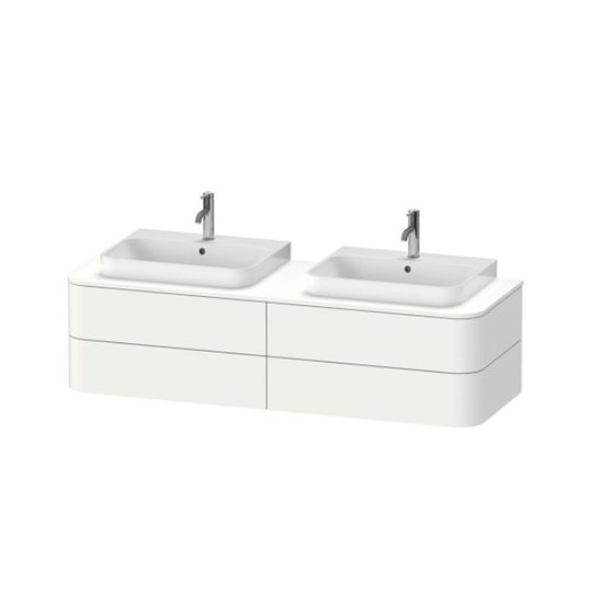 Тумба подвесная на 2 раковины 160х55 см Duravit Happy D.2 Plus, белый матовый (HP4974B3636) Duravit Тумбы