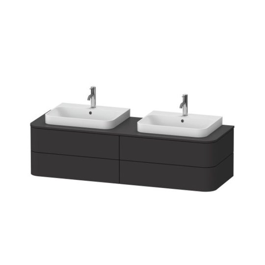 Тумба подвесная на 2 раковины 160х55 см Duravit Happy D.2 Plus, графит (HP4974B8080) Duravit Тумбы