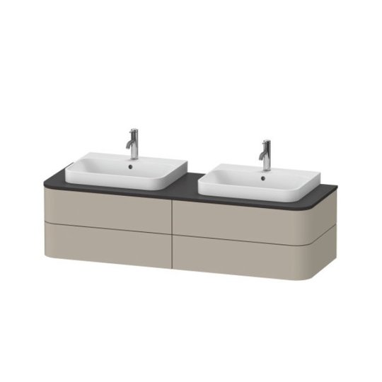 Тумба підвісна на 2 раковини 160х55 см Duravit Happy D. 2 Plus, сіро-коричневий (HP4974B6060) Duravit Тумби
