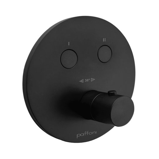 Термостатичний змішувач для душу на 2 споживача Paffoni Compact Box, чорний матовий (CPT018NO) Для душа Чорний матовий