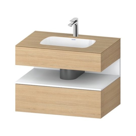 Мебельный комплект с консолью и раковиной 80х55 см Duravit Qatego, дуб (QA4785018300000) Duravit Мебельные комплекты