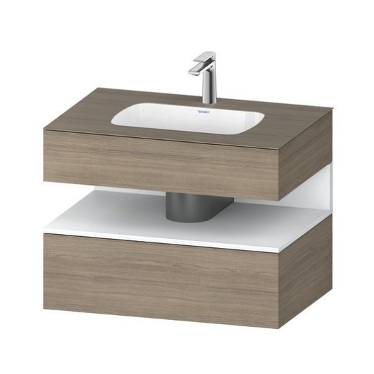 Мебельный комплект с консолью и раковиной 80х55 см Duravit Qatego, дуб терра (QA4785018350000) Duravit Мебельные комплекты