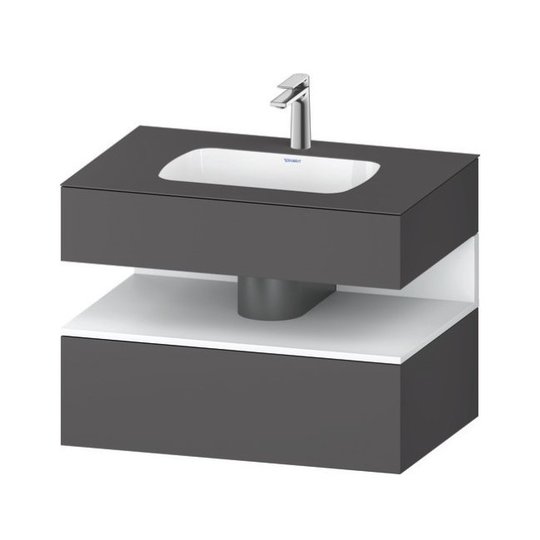 Мебельный комплект с консолью и раковиной 80х55 см Duravit Qatego, графит матовый (QA4785018490000) Duravit Мебельные комплекты