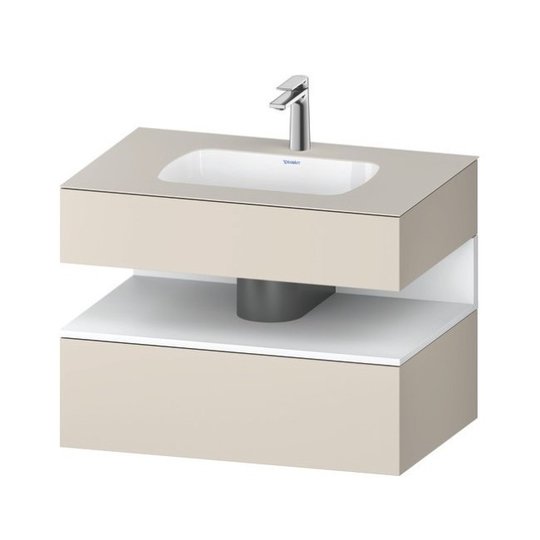 Мебельный комплект с консолью и раковиной 80х55 см Duravit Qatego, серо-коричневый супер матовый (QA4785018830000) Duravit Мебельные комплекты