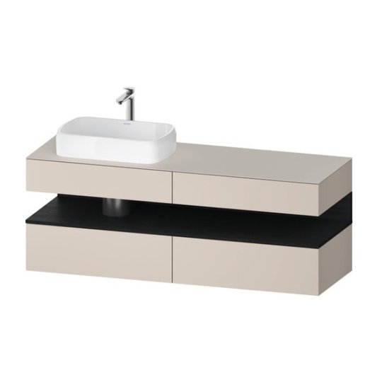 Тумба подвесная под раковину слева, 160х55 см Duravit Qatego, серо-коричневый (QA4777016910000) Duravit Тумбы