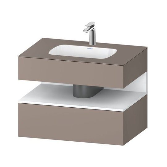 Мебельный комплект с консолью и раковиной 80х55 см Duravit Qatego, базальт матовый (QA4785018430000) Duravit Мебельные комплекты