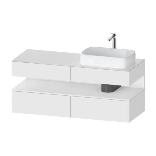 Тумба подвесная под раковину справа, 140х55 см Duravit Qatego, белый матовый (QA4766018180000) Duravit Тумбы