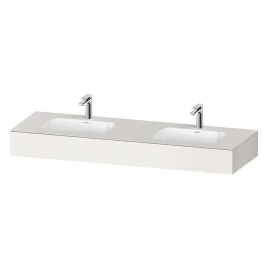 Мебельный комплект с консолью и 2-мя раковинами, 160х55 см Duravit Qatego, белый супер матовый (QA4695084840000) Duravit Мебельные комплекты
