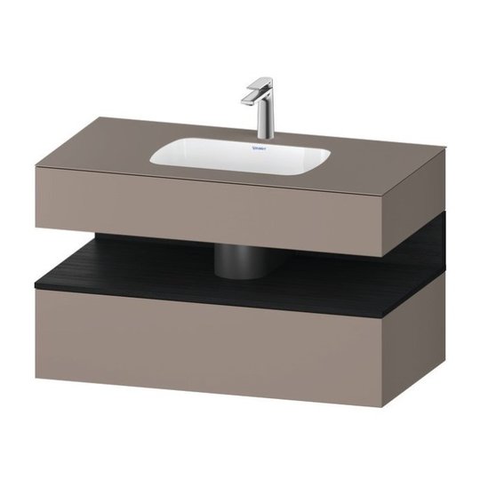Мебельный комплект с консолью и раковиной 100х55 см Duravit Qatego, базальт матовый (QA4786016430000) Duravit Мебельные комплекты