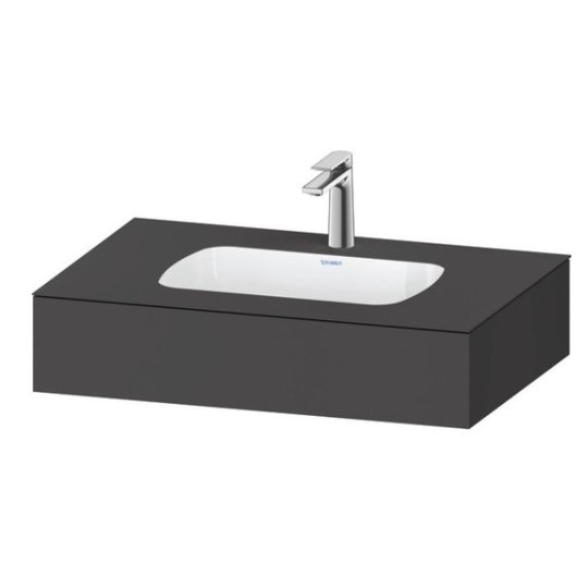 Мебельный комплект с консолью и раковиной 80х55 см Duravit Qatego, графит матовый (QA4690049490000) Duravit Мебельные комплекты