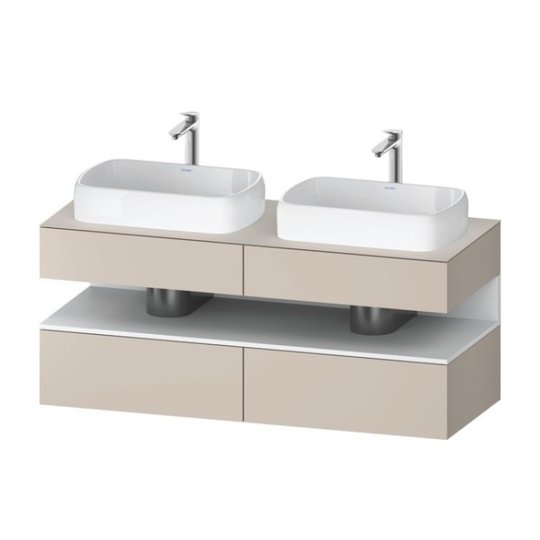 Тумба підвісна під 2 раковини, 140х55 см Duravit Qatego, сіро-коричневий (QA4767018910000) Duravit Тумби