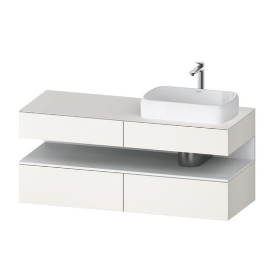Тумба підвісна під раковину праворуч, 140х55 см Duravit Qatego, білий супер матовий (QA4766018840000) Duravit Тумби