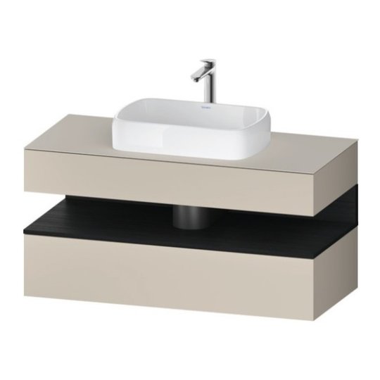 Тумба подвесная под раковину, 120х55 см Duravit Qatego, серо-коричневый супер матовый (QA4732016830000) Duravit Тумбы
