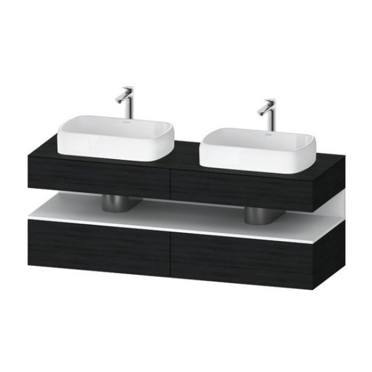 Тумба подвесная на 2 раковины, 160х55 см Duravit Qatego, дуб черный (QA4779018160000) Duravit Тумбы