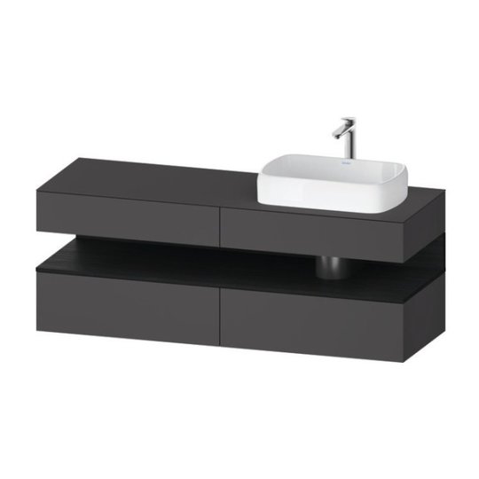 Тумба підвісна під раковину праворуч, 160х55 см Duravit Qatego, графіт матовий (QA4778016490000) Duravit Тумби