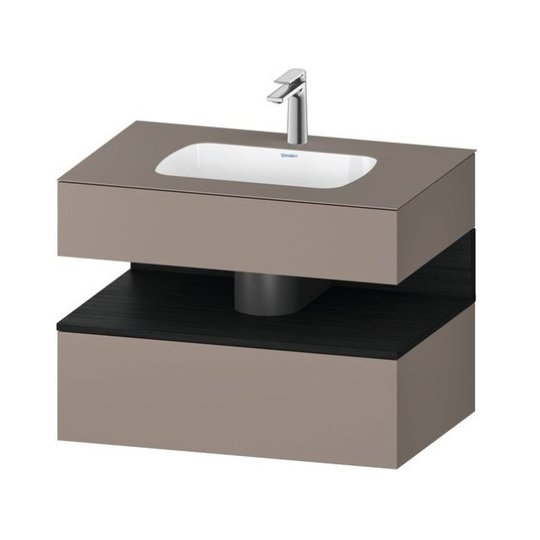 Мебельный комплект с консолью и раковиной 80х55 см Duravit Qatego, базальт матовый (QA4785016430000) Duravit Мебельные комплекты