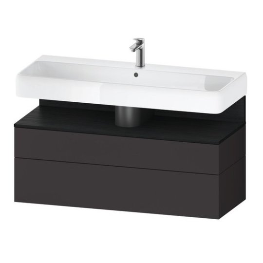 Тумба подвесная под раковину 119х59 см Duravit Qatego, графит супер матовый (QA4396016800000) Duravit Тумбы