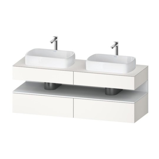Тумба подвесная на 2 раковины, 160х55 см Duravit Qatego, белый супер матовый (QA4779018840000) Duravit Тумбы