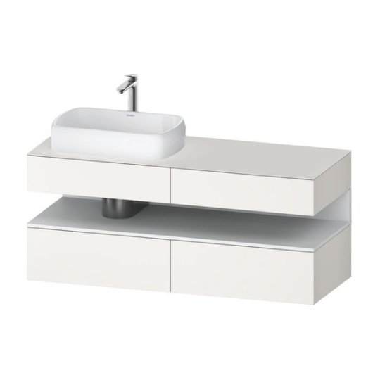 Тумба подвесная под раковину слева, 140х55 см Duravit Qatego, белый супер матовый (QA4765018840000) Duravit Тумбы