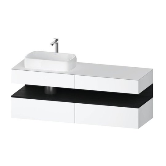 Тумба подвесная под раковину слева, 160х55 см Duravit Qatego, белый матовый (QA4777016180000) Duravit Тумбы