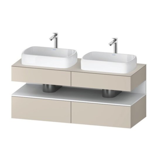 Тумба подвесная под 2 раковины, 140х55 см Duravit Qatego, серо-коричневый супер матовый (QA4767018830000) Duravit Тумбы