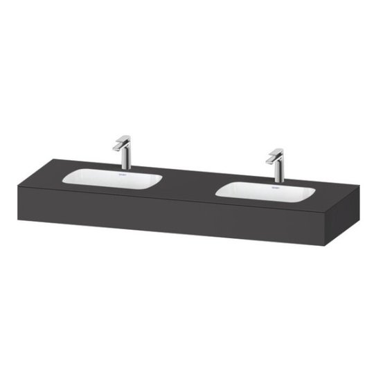 Мебельный комплект с консолью и 2-мя раковинами, 160х55 см Duravit Qatego, графит матовый (QA4695049490000) Duravit Мебельные комплекты