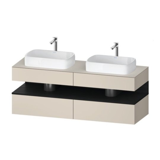 Тумба подвесная на 2 раковины, 160х55 см Duravit Qatego, серо-коричневый супер матовый (QA4779016830000) Duravit Тумбы