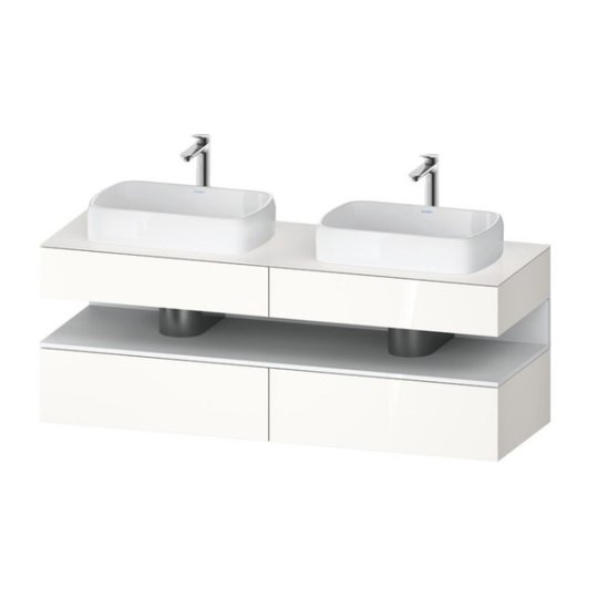 Тумба подвесная на 2 раковины, 160х55 см Duravit Qatego, белый (QA4779018220000) Duravit Тумбы