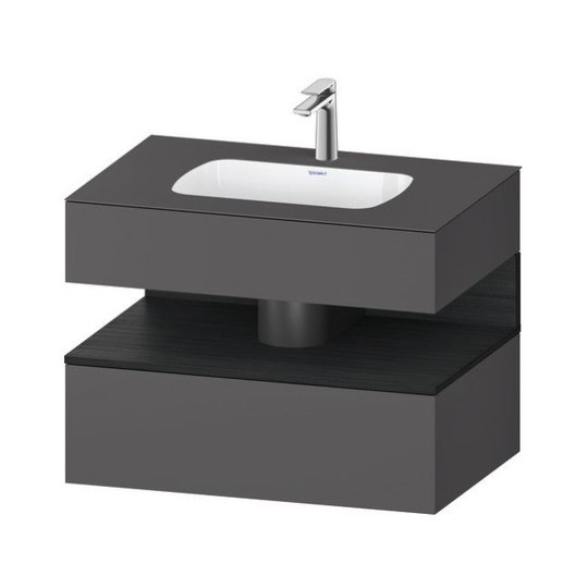 Меблевий комплект з консоллю і раковиною 80х55 см Duravit Qatego, графіт матовий (QA4785016490000) Duravit Меблеві комплекти