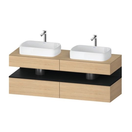 Тумба подвесная на 2 раковины, 160х55 см Duravit Qatego, дуб (QA4779016300000) Duravit Тумбы