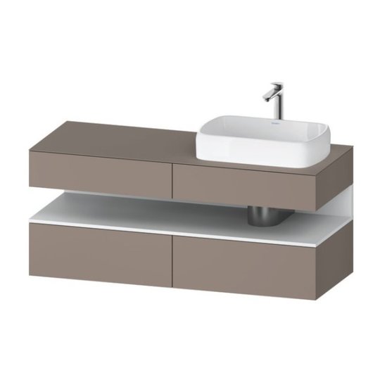 Тумба подвесная под раковину справа, 140х55 см Duravit Qatego, базальт матовый (QA4766018430000) Duravit Тумбы