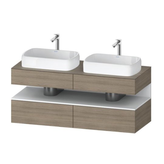 Тумба підвісна під 2 раковини, 140х55 см Duravit Qatego, дуб терра (QA4767018350000) Duravit Тумби