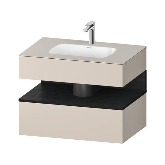 Мебельный комплект с консолью и раковиной 80х55 см Duravit Qatego, серо-коричневый (QA4785016910000) Duravit Мебельные комплекты