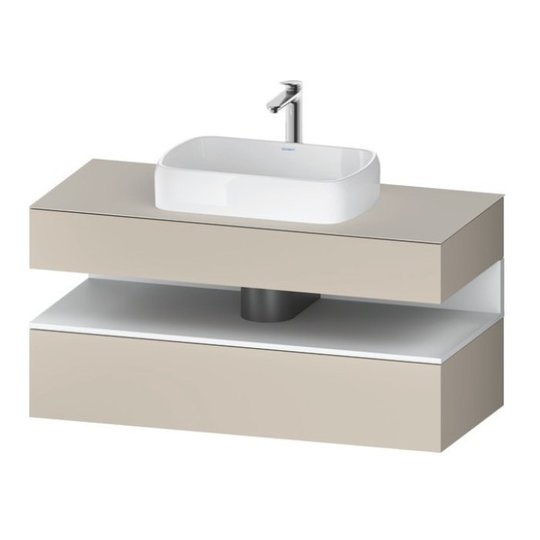 Тумба подвесная под раковину, 120х55 см Duravit Qatego, серо-коричневый супер матовый (QA4732018830000) Duravit Тумбы