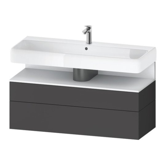 Тумба підвісна під раковину 119х59 см Duravit Qatego, графіт матовий (QA4396018490000) Duravit Тумби