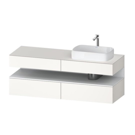Тумба подвесная под раковину справа, 160х55 см Duravit Qatego, белый супер матовый (QA4778018840000) Duravit Тумбы