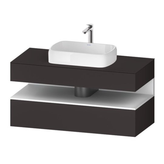 Тумба подвесная под раковину, 120х55 см Duravit Qatego, графит супер матовый (QA4732018800000) Duravit Тумбы