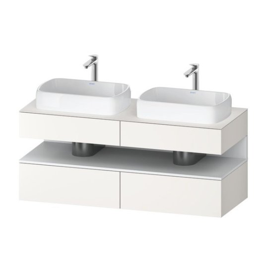 Тумба подвесная под 2 раковины, 140х55 см Duravit Qatego, белый супер матовый (QA4767018840000) Duravit Тумбы