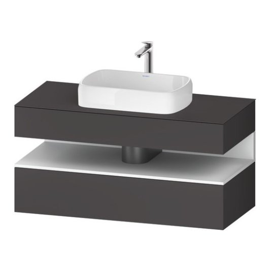 Тумба подвесная под раковину, 120х55 см Duravit Qatego, графит матовый (QA4732018490000) Duravit Тумбы