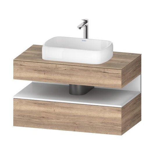 Тумба подвесная под раковину, 100х55 см Duravit Qatego, дуб мраморный (QA4731018550000) Duravit Тумбы