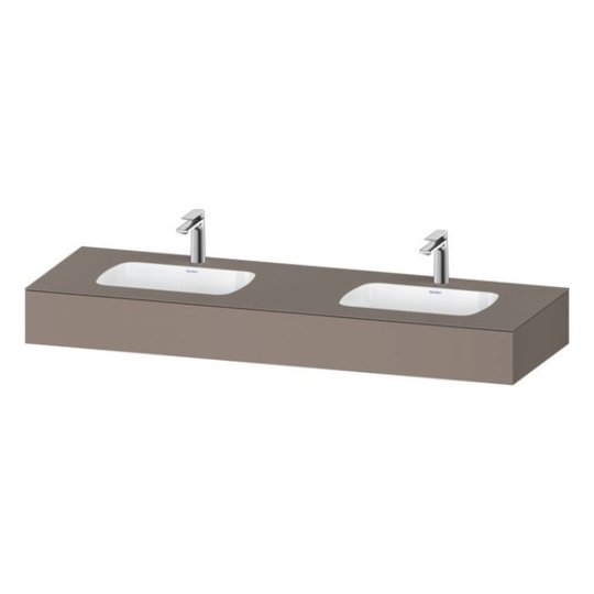 Мебельный комплект с консолью и 2-мя раковинами, 160х55 см Duravit Qatego, базальт матовый (QA4695043430000) Duravit Мебельные комплекты