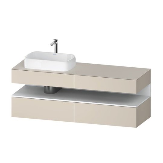 Тумба подвесная под раковину слева, 160х55 см Duravit Qatego, серо-коричневый супер матовый (QA4777018830000) Duravit Тумбы