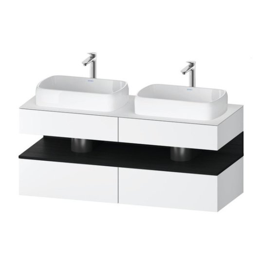 Тумба подвесная под 2 раковины, 140х55 см Duravit Qatego, белый матовый (QA4767016180000) Duravit Тумбы