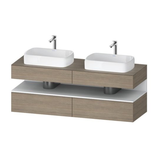 Тумба подвесная на 2 раковины, 160х55 см Duravit Qatego, дуб терра (QA4779018350000) Duravit Тумбы