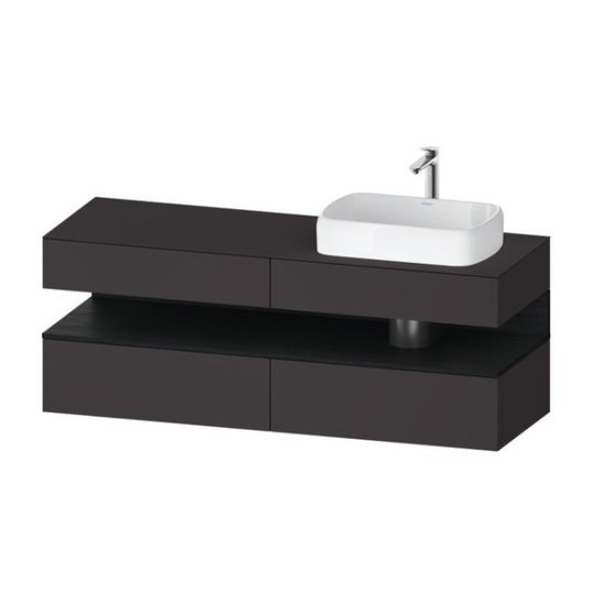 Тумба подвесная под раковину справа, 160х55 см Duravit Qatego, графит супер матовый (QA4778016800000) Duravit Тумбы