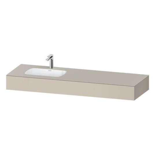 Мебельный комплект с консолью и раковиной слева, 160х55 см Duravit Qatego, серо-коричневый супер матовый (QA4693083830000) Duravit Мебельные комплекты