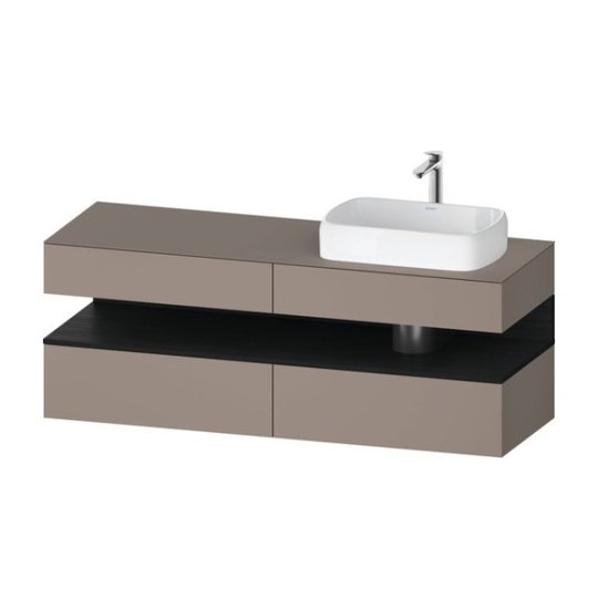 Тумба подвесная под раковину справа, 160х55 см Duravit Qatego, базальт матовый (QA4778016430000) Duravit Тумбы