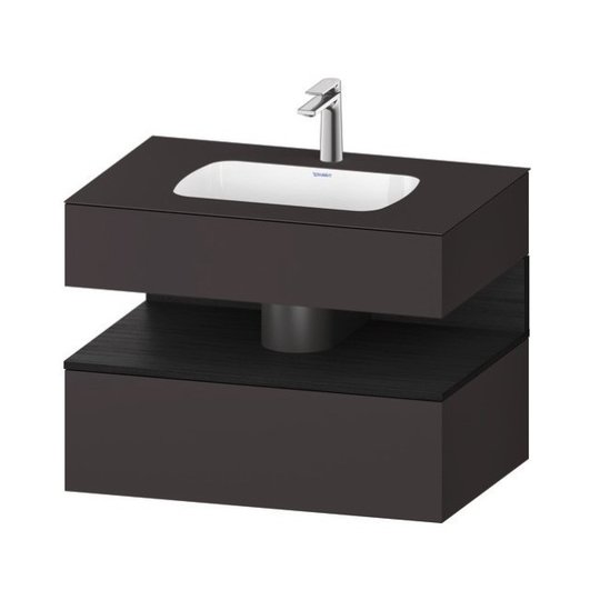 Меблевий комплект з консоллю і раковиною 80х55 см Duravit Qatego, графіт супер матовий (QA4785016800000) Duravit Меблеві комплекти
